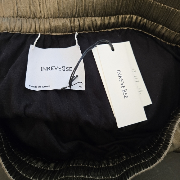 InReverse Silk Joggers Reversible Olive Dip Dye Black Ombre XS - Picture 4 of 7